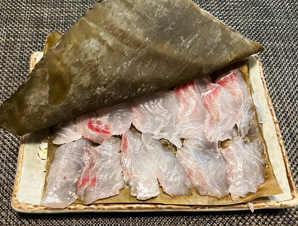 函館昆布の真鯛昆布締め